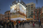 Rehabilitacion fachada con lona publicitaria - Portal de l'àngel 12, Barcelona